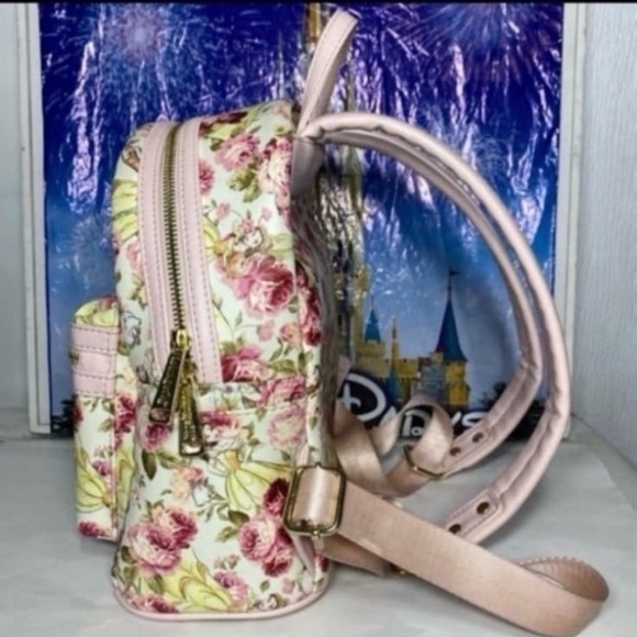 Disney belle beauty and the beast floral loungefly mini backpack - Picture 2 of 7